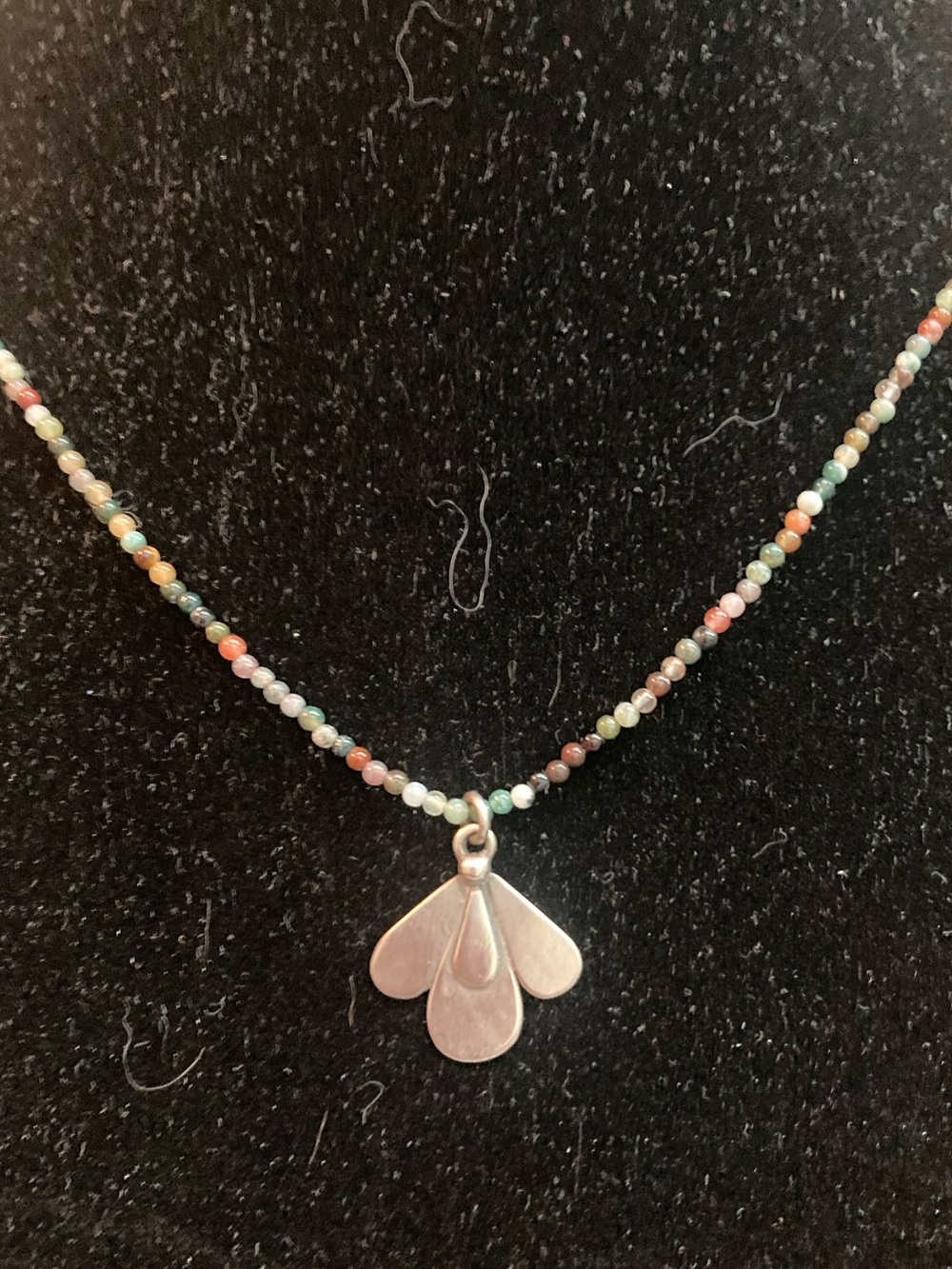 Silver and semiprecious stone necklace